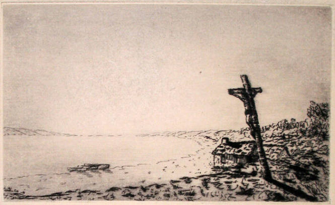Crucifix Overlooking Lake