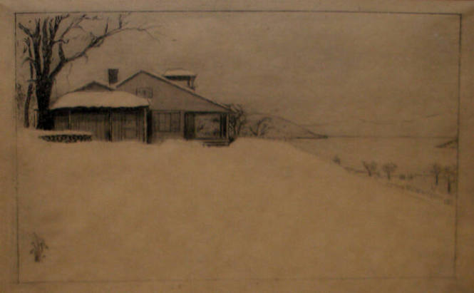 House near Lake George in Winter