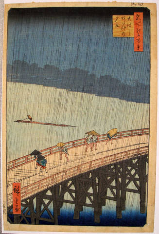 Utagawa Hiroshige (Japanese, 1797 - 1858), Sudden Shower over Shin-Ohashi Bridge and Atake, ca.…