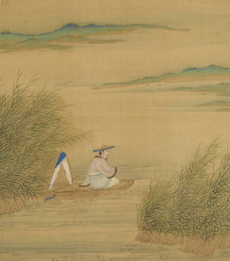 Man in Boat on Stream