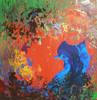 Charles Clough, American, b. 1951, "Heartsease", 1993, enamel on masonite, 23 1/4  x 22 3/4 in.…