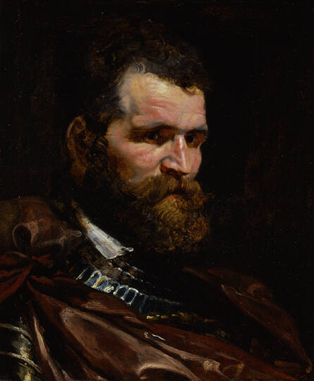 Peter Paul Rubens, (Flemish, 1577 – 1640), "Man in Armor", ca. 1615, Oil on panel, 20 1/16 x 16…
