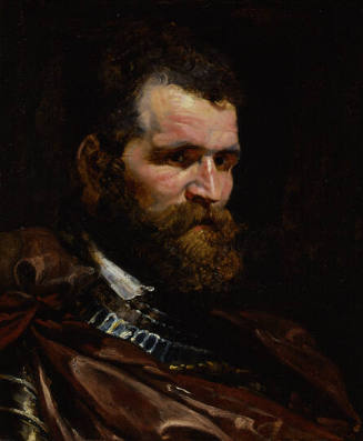 Peter Paul Rubens, (Flemish, 1577 – 1640), "Man in Armor", ca. 1615, Oil on panel, 20 1/16 x 16…