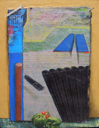 Steven Hawley (American, b. 1950), Three Peppers Gaining Perspective, 1992, oil, wax alkyd on p…