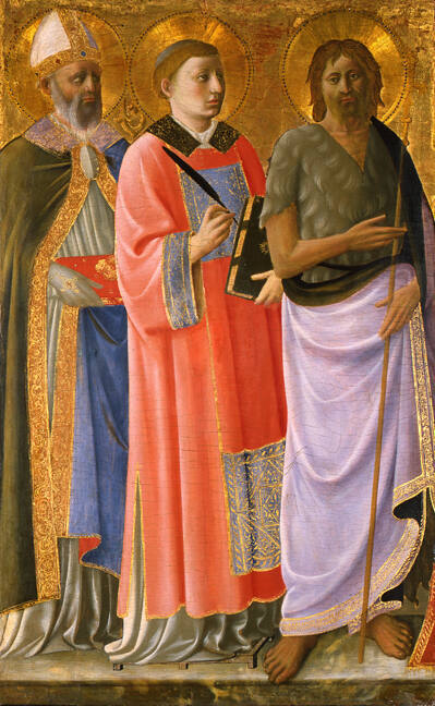 Zanobi di Benedetto Strozzi (Italian [Florentine], 1412 - 1468), Sts. Nicholas, Lawrence and Jo…