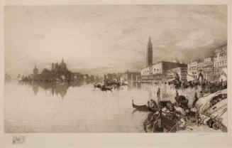 Thomas Moran. American, (b. England) 1837-1926, The Gates of Venice, 1888, 17 3/4 x 31 in,. etc…