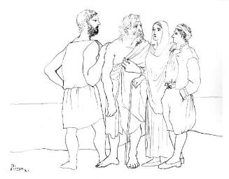 Pablo Picasso, Spanish, active in France, 1881-1973, Four Figures, 1926, ink on paper, 11 1/2 x…
