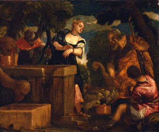 Paolo Veronese (Italian, 1528-1588), "Rebecca at the Well", ca. 1570, oil on canvas, 18 1/2 x 2…