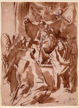 Giovanni Battista Tiepolo, Italian 1696 - 1770, Madonna and Child with Saints and Bishops, ca. …