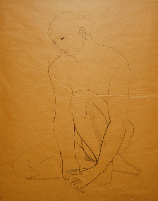 Seated Nude Holding Left Foot
