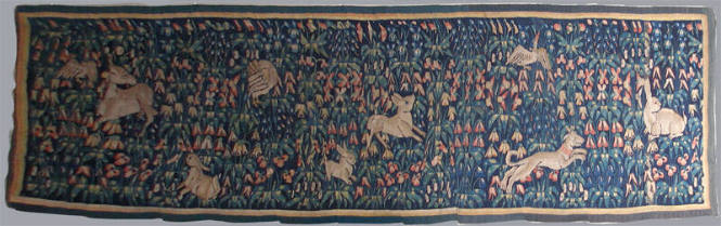 Maker Unknown, French, Millefleurs, late 15th-early 16th Century, Wool, 28 x 112 in. (71.1 x 28…