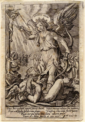 Anton Wierix II (Flemish, ca.1555/59-1604), Divine Love Conquering Cupidity, ca. 1575, Engravin…
