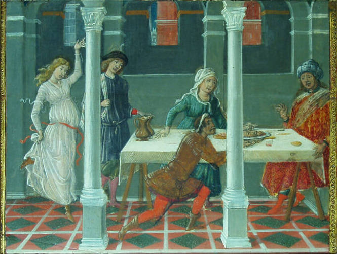 Matteo di Giovanni, Italian, ca. 1435 – 1495, The Dance of Salome, ca. 1480, tempera and gold l…