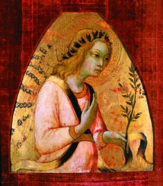 Sano di Pietro, Italian, 1405-1481, "Angel of the Annunciation," ca. 1450, tempera and gilt pun…
