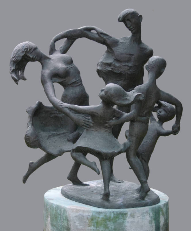 Milton Elting Hebald, American 1917-2015, Dancing Family, 1970, V/VI, bronze, 65 x 52 x 45 in.,…