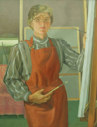 Peggy Reid (American, 1923-2020) Self Portrait, 1984, oil on canvas, 48 x 35 3/4 in. The Hyde C…