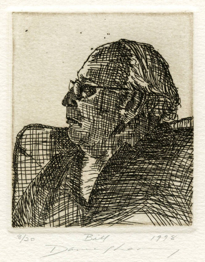 Daniel Leary, American (b. 1955), Bill (Portrait of William Bronk), 1998, etching, 6 1/8 x 5 1/…