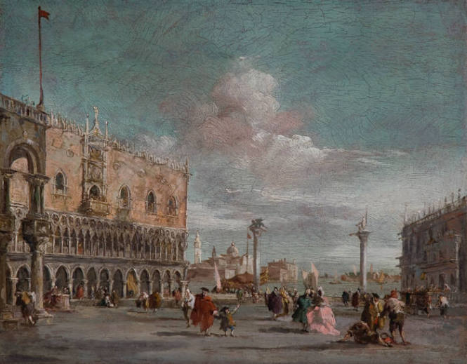 School of Francesco Guardi (Italian, 1712-1793), St. Mark's Square, Venice, with the Doge's Pal…