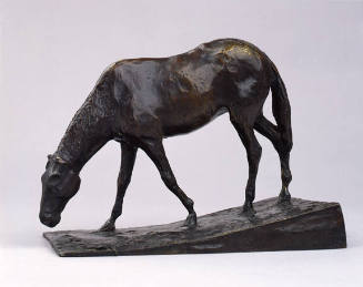 Edgar Degas, French, 1834-1917, "Horse at Trough," 1865-1868, bronze, 6 1/2 x 8 1/2 x 5 1/4 in,…