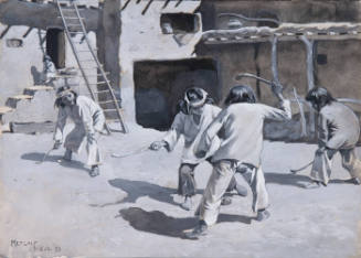 Willard Leroy Metcalf (American, 1858-1925) Zuni Indians, 1883, gouache on paper, 9 5/16 x 13 3…