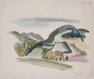 Dorothy Dehner, American 1901-1994, Bolton landing Landscape, 1945, watercolor, 9 7/8 x 11 7/8 …