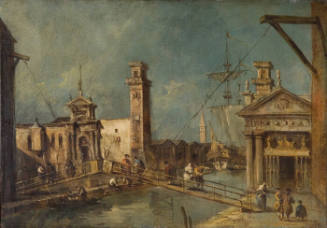 Francesco Guardi (Italian, 1712 - 1793), Venice, The Arsenal, ca, 1760, oil on canvas, 19 × 27 …