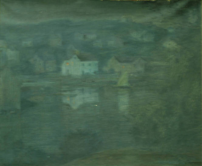 Untitled (Nocturne, village on the water, Ipswich (?), Massachusetts)