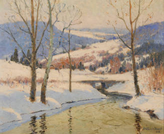 Arthur James Emery Powell, (American, 1864-1856), "Winter Landscape", ca. 1930, oil on canvas, …