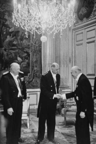 Henri Cartier-Bresson, French, 1908 - 2004 Eisenhower, De Gaulle and Robert Schumans at a forma…