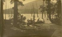 Campers at Water's Edge in the High Sierras