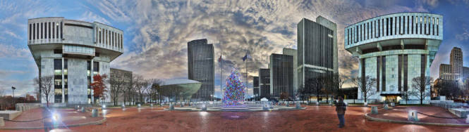 Alex Nye, American, b. 1991, Plaza 4D, 2012 digital photograph, 16 x 55 in. The Hdye Collection…
