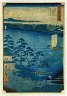 Andō Hiroshige (Japanese, 1797-1858), River Scene, 19th-century,  color woodblock print, 13 x 1…