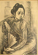 Marion Greenwood (American, 1909-1970), Hong Kong Girl, 1948, black and white lithograph, 10 3/…