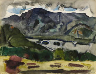 John Marin, American, 1870-1953, Lake George, 1928, watercolor over pencil on heavy paper, 16 3…