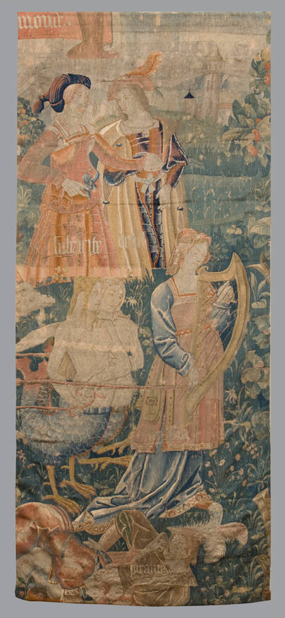Maker Unknown, Franco-Flemish, The Triumph of Love, late 15th-early 16th Century, wool, 130 ¾ x…
