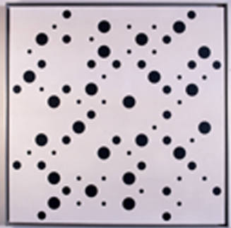 Bridget Riley 
British, b. 1931
White Discs 1
1963
Acrylic emulsion on Masonite
52 x 52 in…