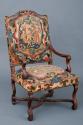 Continental Baroque Walnut Needlepoint Upholstered Open Armchair