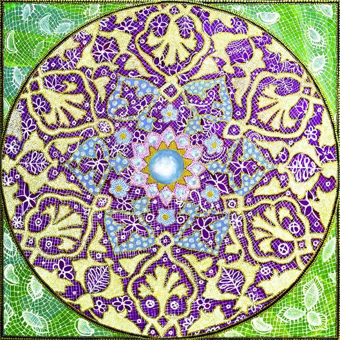 Amy Cheng (American, b. Taiwan 1956) Arabesque 3, 2016, oil on canvas, 30 x 30 in., The Hyde Co…