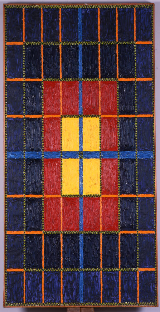 Alfred Julio Jensen (American, 1903-1981) The Acroatic Rectangle per Eighteen, 1967, oil on can…