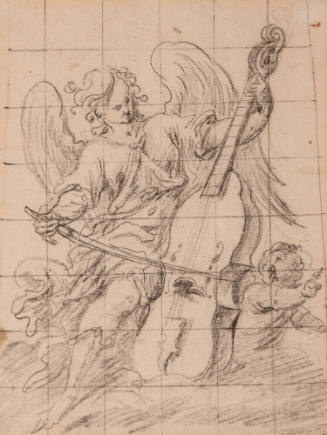 Artist Unknown, Spanish, Angel with Viola, ca. 1500-1750, graphite on paper, 8 1/2 × 6 1/2 in.,…