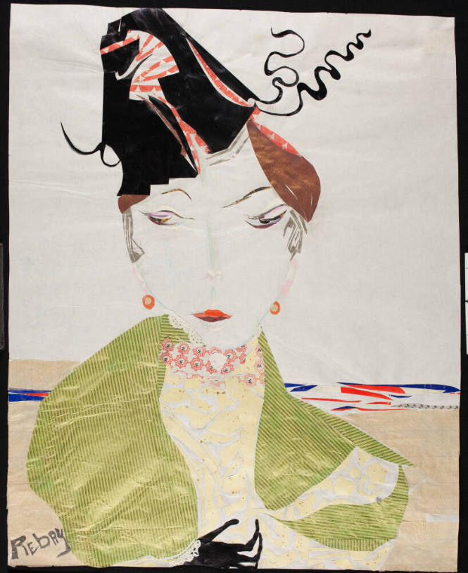 Hilla Rebay (German, 1890-1967), Untitled – Woman in green Dress and Black Hat, ca. 1927, paper…
