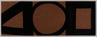 Al Held (American, 1928 – 2005), Triangle/Circle/Square, ca.1964, India ink on brown charcoal p…