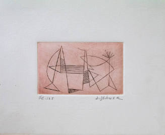 Dorothy Dehner (American, 1901-1994), Skating, 1953, printed ca. 1991, Engraving on pink chine …