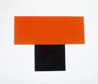 Ellsworth Kelly, American (1923-2015) Red-Orange Over Black, 1970, color silkscreen, Arjomari p…