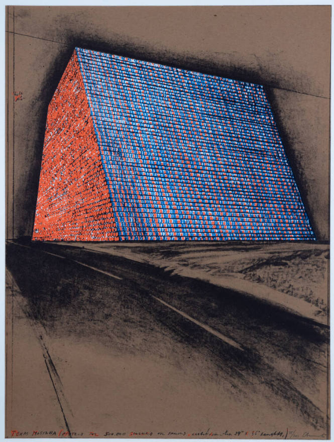 Christo and Jeanne-Claude (American, 1935 – 2020), Texas Mastaba, 1975, Lithograph, 30 x 22 in.…