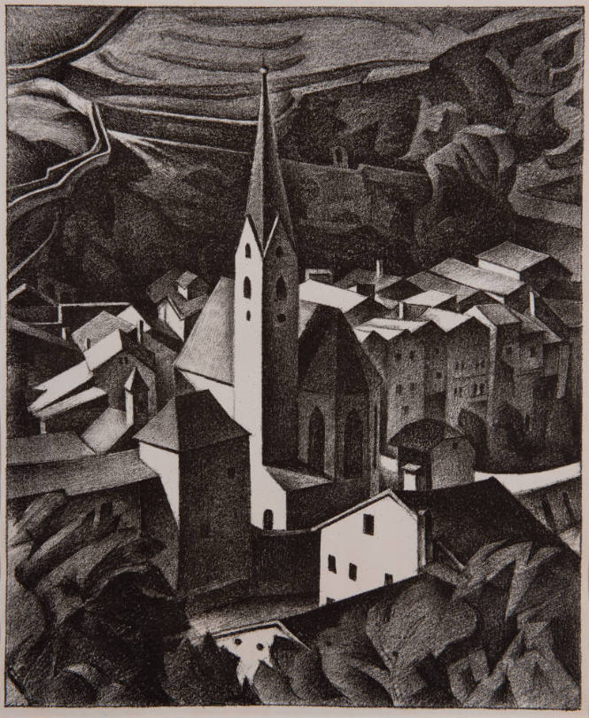 Alexander Kanoldt (German, 1881 – 1939), Klausen, 1922, Lithograph, 13 3/8 × 10 in., The Hyde C…