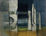 George Tuckwell (English, 1919 – 2000), Callernish Stones, ca. 1960, Oil on textured composite …
