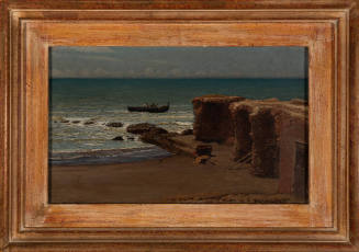 Elihu Vedder (American 1836-1923), Palo, Ruins of an Old Castle, 1874, Oil on cardboard, 7 x 11…