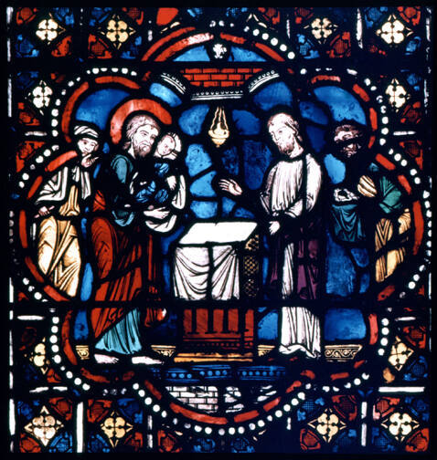 Artist Unknown, French, The Presentation of the Christ Child in the Temple, ca. 1195, stained g…