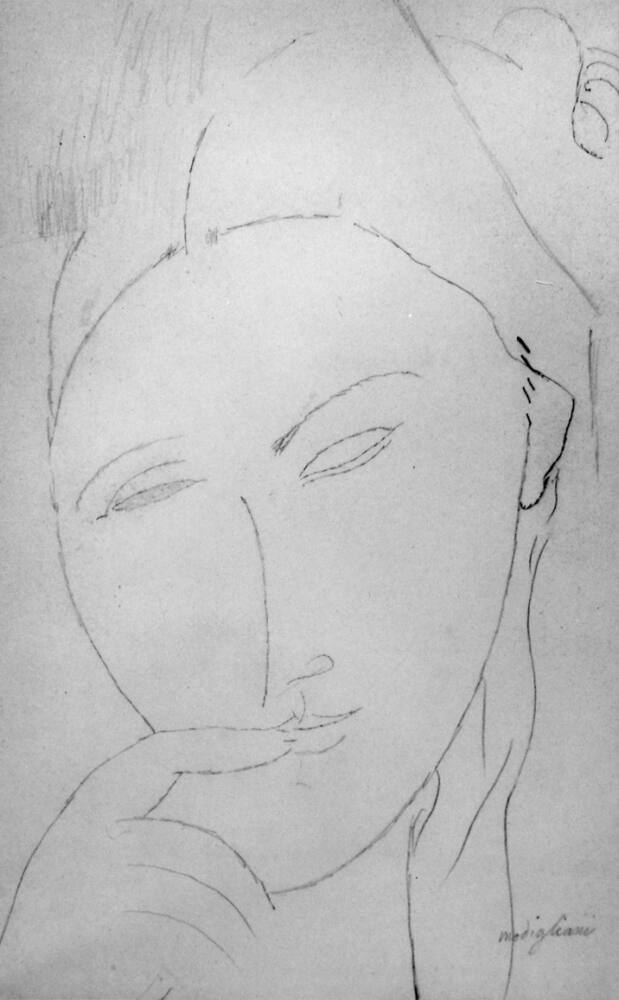 Amedeo Modigliani (Italian, 1884-1920), Head of a Woman, ca. 1910, graphite on paper, 16 5/8 x …
